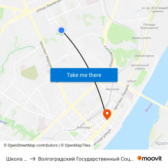 Школа Искусств to Волгоградский Государственный Социально-Педагогический Университет map