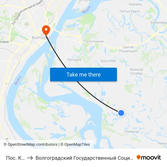 Пос. Клетский to Волгоградский Государственный Социально-Педагогический Университет map