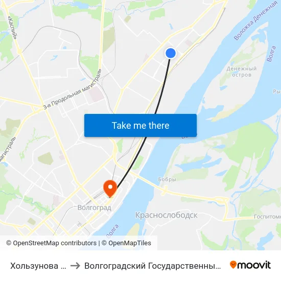 Хользунова (Ул. Таращанцев) to Волгоградский Государственный Социально-Педагогический Университет map