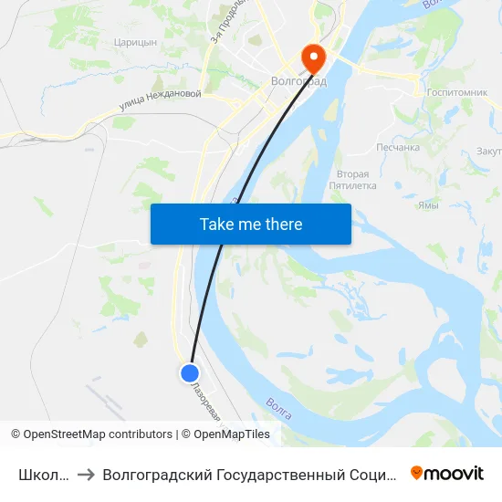 Школа №108 to Волгоградский Государственный Социально-Педагогический Университет map