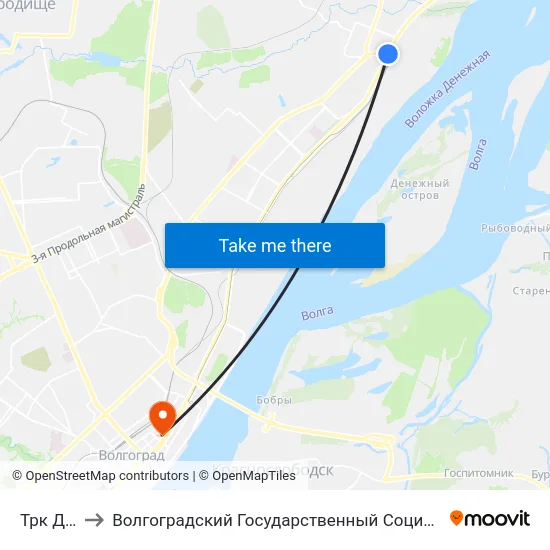 Трк Диамант to Волгоградский Государственный Социально-Педагогический Университет map