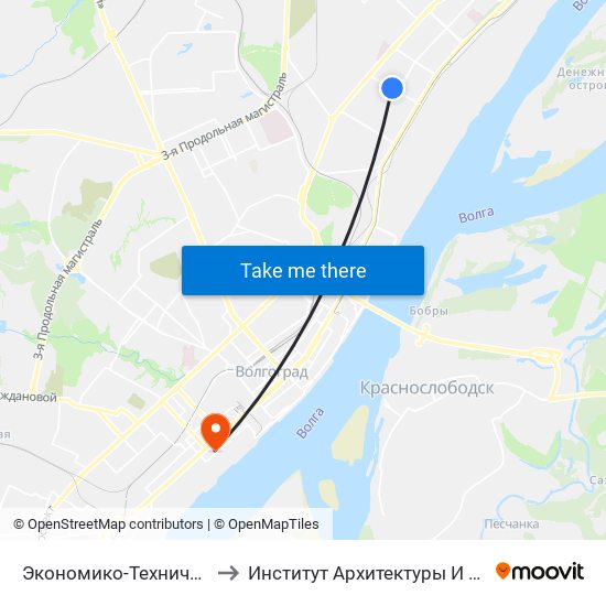 Экономико-Технический Колледж (А) to Институт Архитектуры И Строительства Волггту map