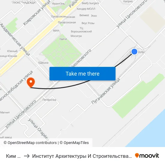 Ким (А) to Институт Архитектуры И Строительства Волггту map