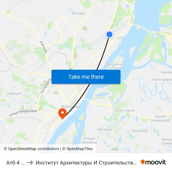 Атб-4 (Б) to Институт Архитектуры И Строительства Волггту map