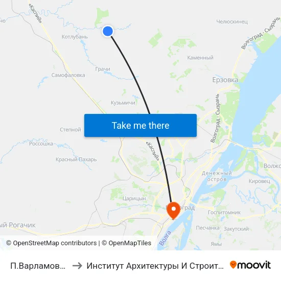 П.Варламовский (А) to Институт Архитектуры И Строительства Волггту map