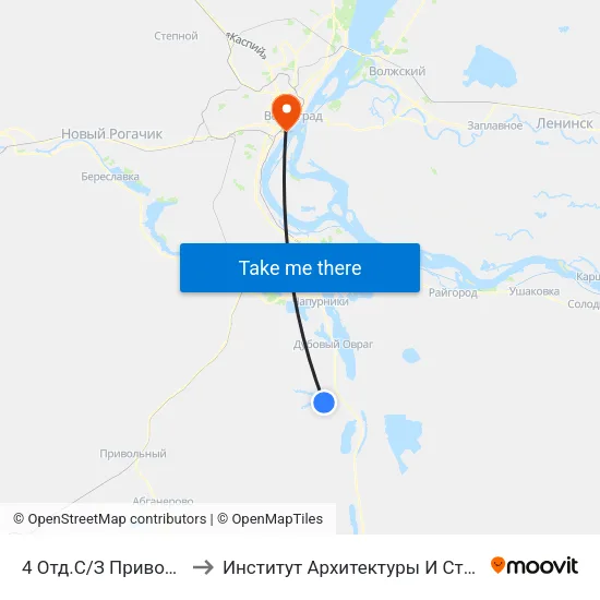 4 Отд.С/З Приволжский Тр.(А) to Институт Архитектуры И Строительства Волггту map