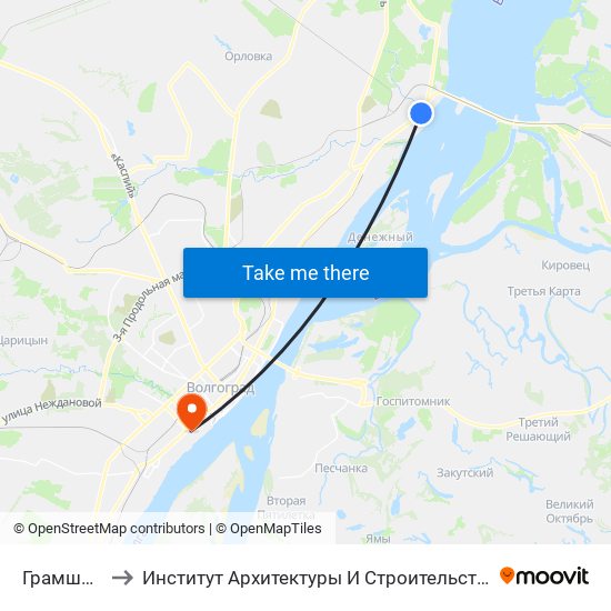 Грамши (Б) to Институт Архитектуры И Строительства Волггту map