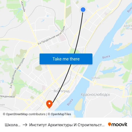 Школа (А) to Институт Архитектуры И Строительства Волггту map