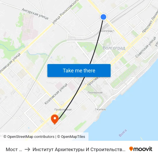 Мост (Б) to Институт Архитектуры И Строительства Волггту map