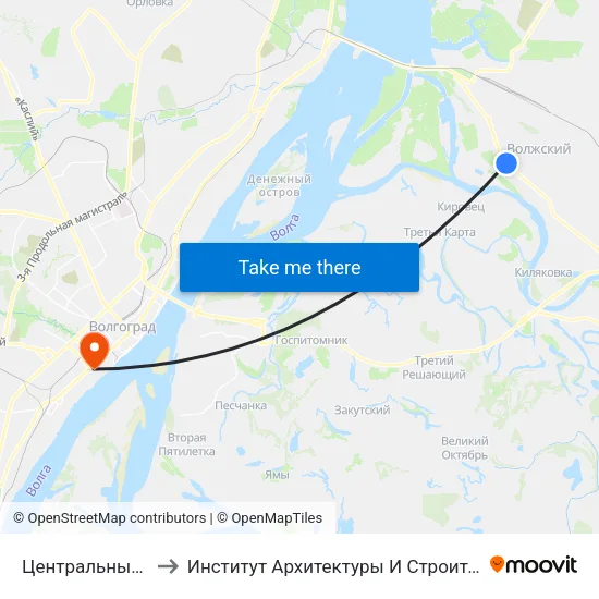 Центральный Рынок to Институт Архитектуры И Строительства Волггту map