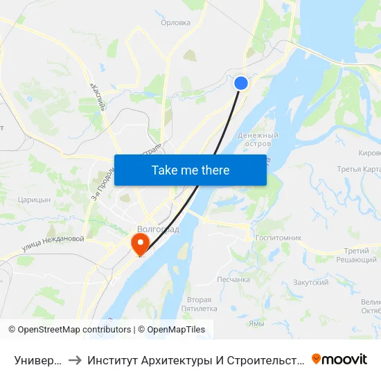 Универмаг to Институт Архитектуры И Строительства Волггту map