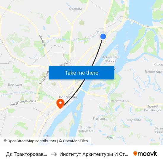 Дк Тракторозаводского Р-На to Институт Архитектуры И Строительства Волггту map