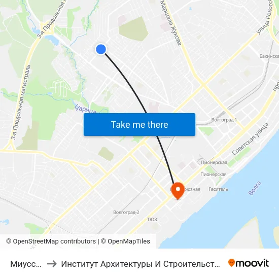 Миусская to Институт Архитектуры И Строительства Волггту map