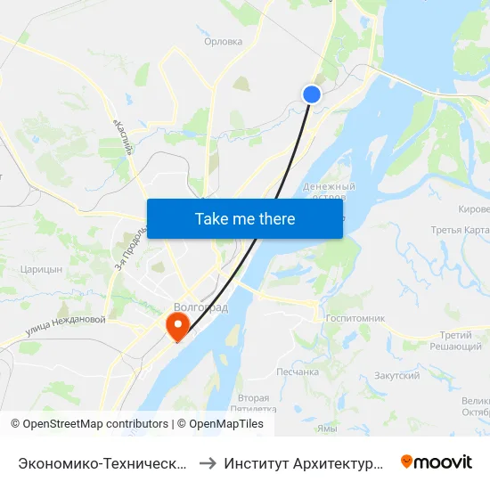 Экономико-Технический Колледж (Ул. Шурухина) to Институт Архитектуры И Строительства Волггту map