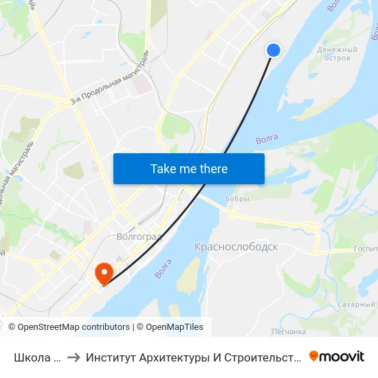 Школа №2 to Институт Архитектуры И Строительства Волггту map