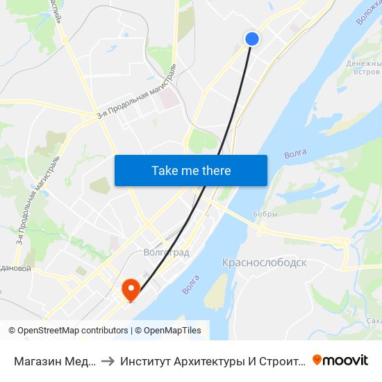 Магазин Медтехника to Институт Архитектуры И Строительства Волггту map