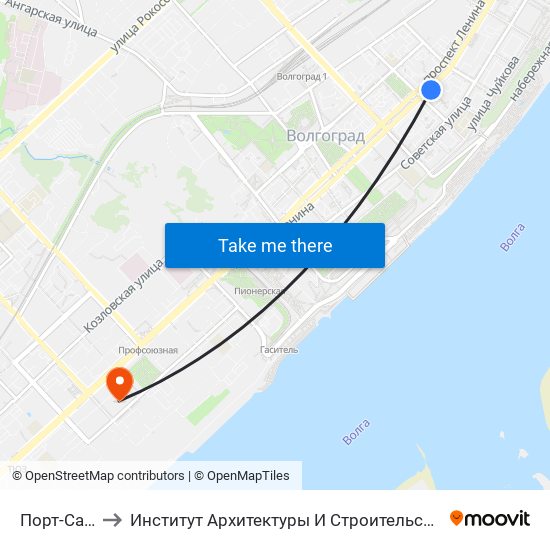 Порт-Саида to Институт Архитектуры И Строительства Волггту map