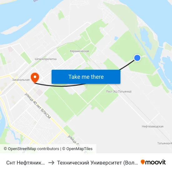 Снт Нефтяник (А) to Технический Университет (Волггту) map