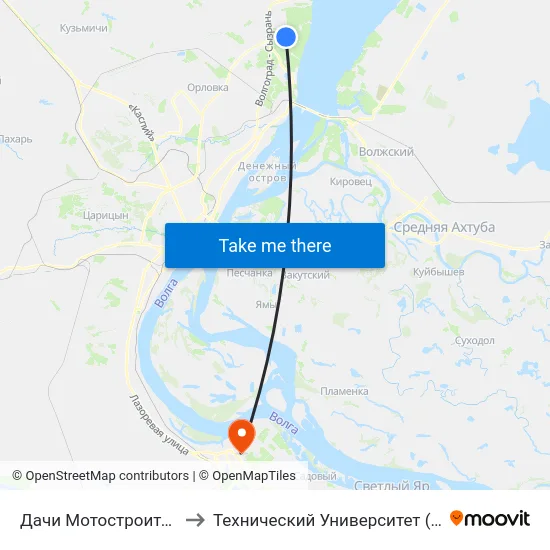 Дачи Мотостроитель (А) to Технический Университет (Волггту) map