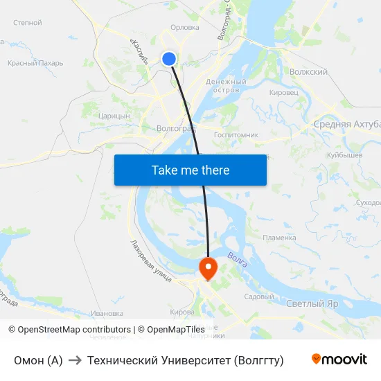 Омон (А) to Технический Университет (Волггту) map