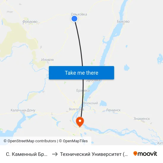 С. Каменный Брод (А) to Технический Университет (Волггту) map