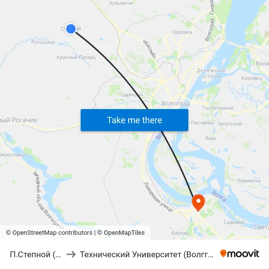 П.Степной (А) to Технический Университет (Волггту) map