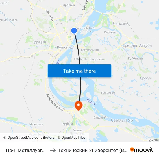 Пр-Т Металлургов (А) to Технический Университет (Волггту) map