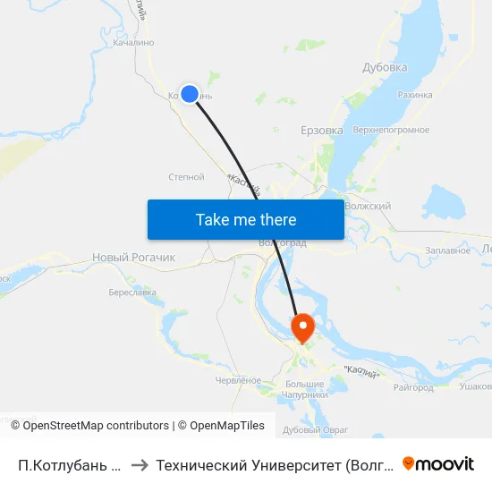 П.Котлубань (Б) to Технический Университет (Волггту) map