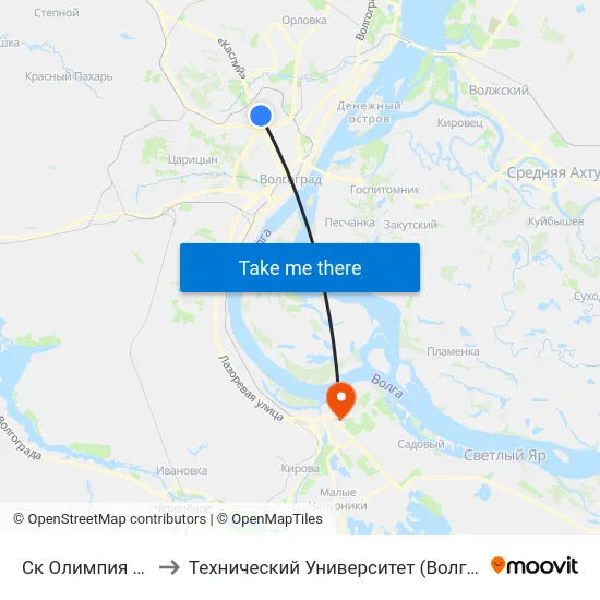 Ск Олимпия (А) to Технический Университет (Волггту) map