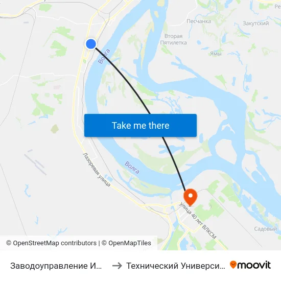 Заводоуправление Им.Петрова (Б) to Технический Университет (Волггту) map