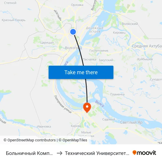 Больничный Комплекс (Б) to Технический Университет (Волггту) map