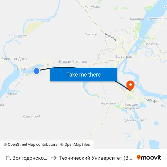 П. Волгодонской (А) to Технический Университет (Волггту) map