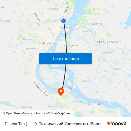 Рынок Тзр (А) to Технический Университет (Волггту) map