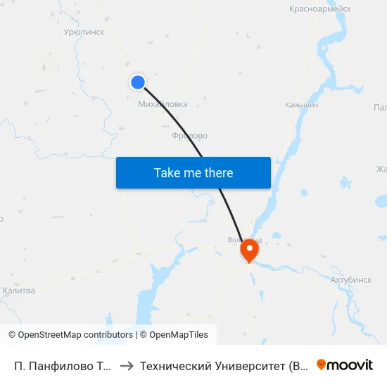 П. Панфилово Тр. (А) to Технический Университет (Волггту) map
