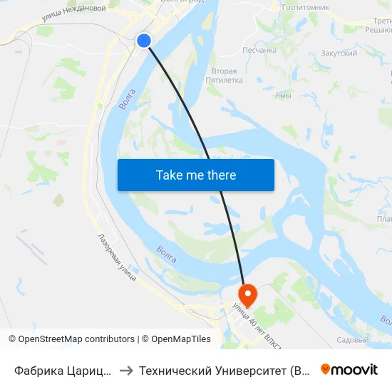 Фабрика Царица (А) to Технический Университет (Волггту) map
