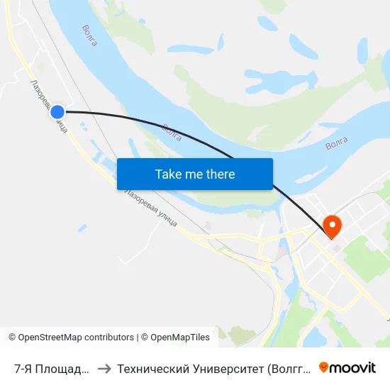7-Я Площадка to Технический Университет (Волггту) map