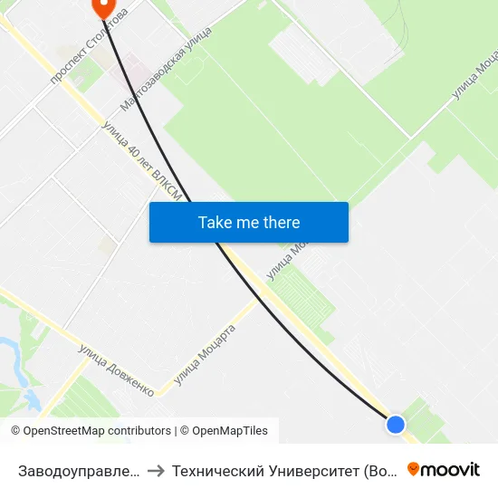 Заводоуправление to Технический Университет (Волггту) map