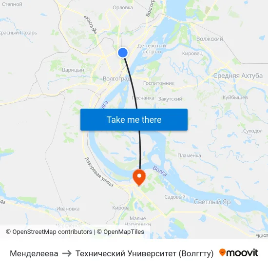 Менделеева to Технический Университет (Волггту) map