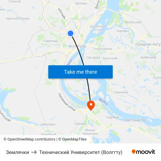 Землячки to Технический Университет (Волггту) map