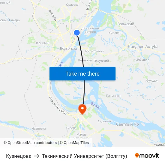 Кузнецова to Технический Университет (Волггту) map