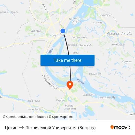 Цпкио to Технический Университет (Волггту) map