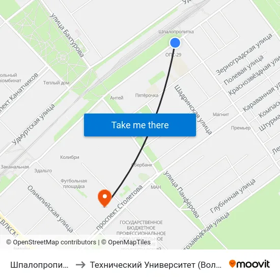 Шпалопропитка to Технический Университет (Волггту) map