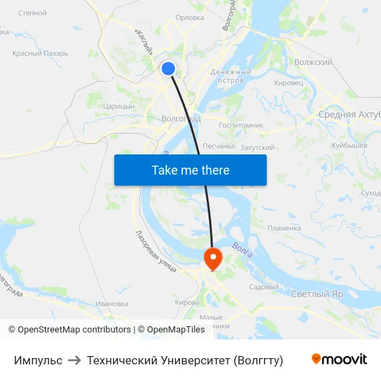 Импульс to Технический Университет (Волггту) map