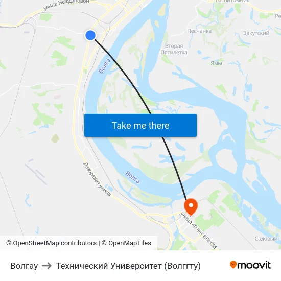 Волгау to Технический Университет (Волггту) map