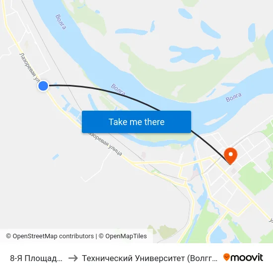 8-Я Площадка to Технический Университет (Волггту) map