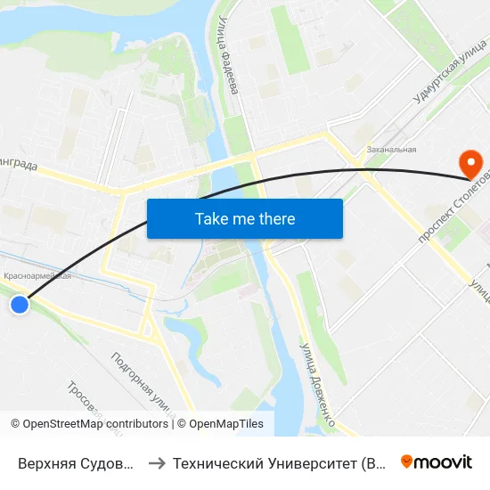 Верхняя Судоверфь to Технический Университет (Волггту) map