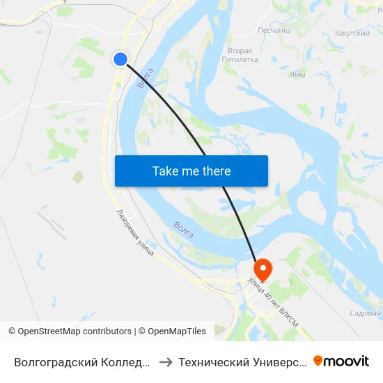 Волгоградский Колледж Нефти И Газа to Технический Университет (Волггту) map