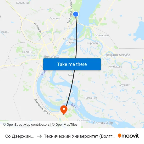Со Дзержинец to Технический Университет (Волггту) map