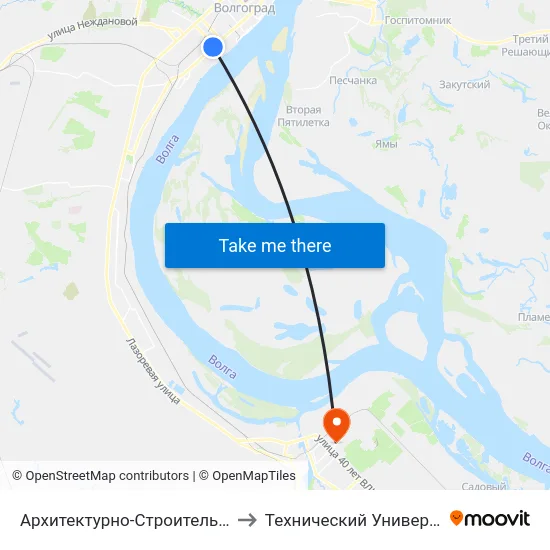 Архитектурно-Строительный Университет to Технический Университет (Волггту) map
