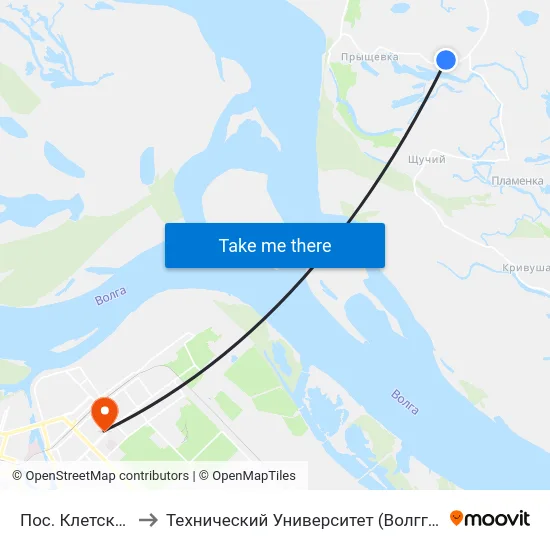 Пос. Клетский to Технический Университет (Волггту) map